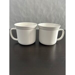 GoodCook White Stoneware Soup Mugs 20oz Coffee Cups Set of 2 Microwave Oven Safe